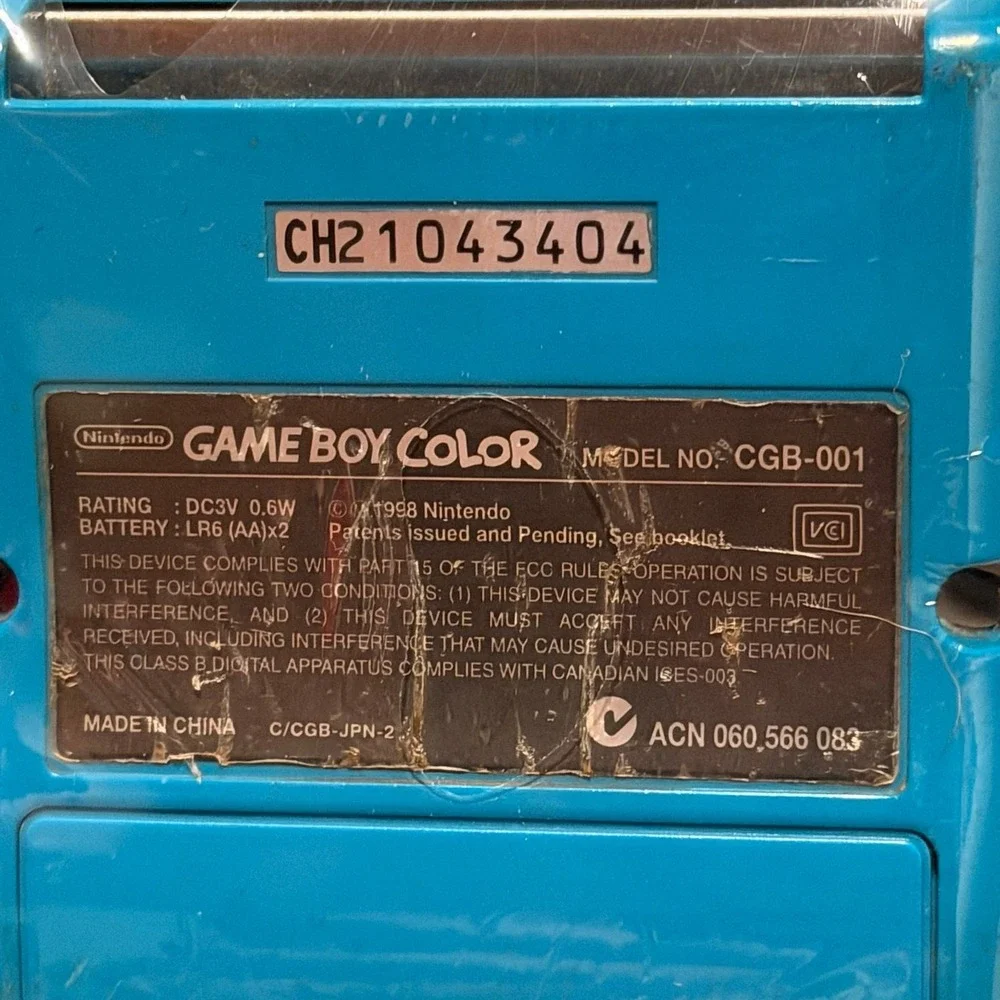 Game Boy Color Replacement Shell Blue Pokemon Blastoise Housing CGB-001 NIP